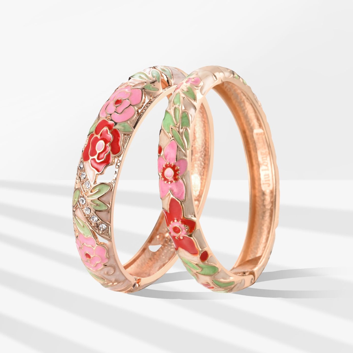 wynameleri Vintage Cloisonne Jewelry Gorgeous Rhinestone Handcrafted Bracelets Enamel Flower Bird Hinged Cuff Bangles Gifts 88C06-55A101 Cream White