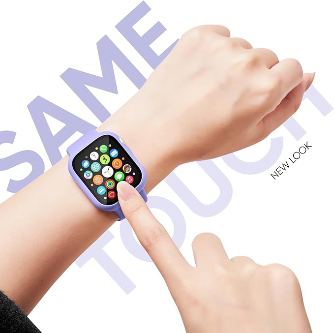 Compatible for Apple Watch Series 11 10 Band 46mm and Case with Screen Protector, Soft Silicone Sport Strap Bands and Protective Cover with Tempered Glass for iWatch Series 11 10