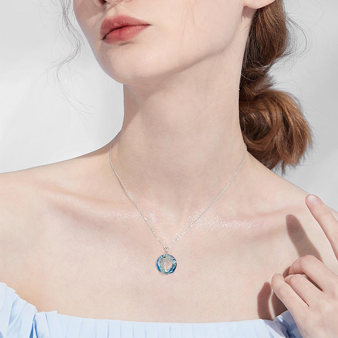 TOUPOP Tree of Life Initial Necklace Gifts for Women Sterling Silver Initial Y Letter Jewelry Irish Crystal Pendant Birthday Gifts for Women Her Mom Wife Daughter
