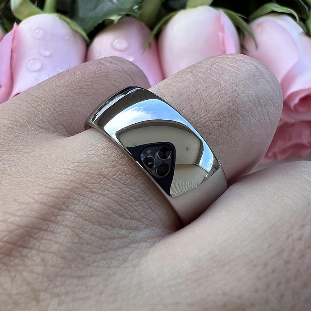 TUTISS 10mm Tungsten Rings for Men Women Engagement Wedding Bands Domed Polished Comfort Fit Size 13