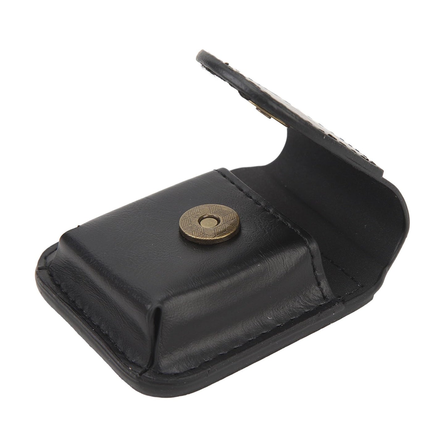 Lighter Pouch Belt Loop PU Holder Scratch Soft Lining Magnetic Buckle Lighter Waist Case Outdoor Travel (Black)