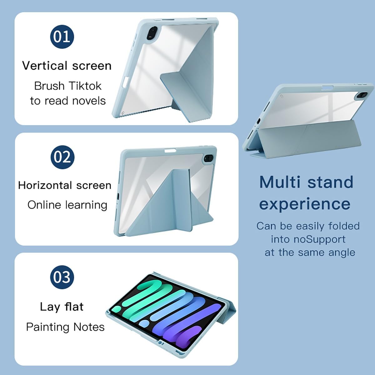 FXYJBNJKLV 11 2022 Anti-Yellowing Tablet Cover for VIVO Pad Smart Tablet Cover Case,Slim Protective Folio Shell,Could
