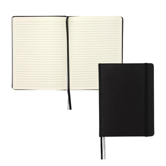 Samsill Large Hardcover Notebook, 240 Lined Notebook Pages, Black, 7.5 x 10 Inch