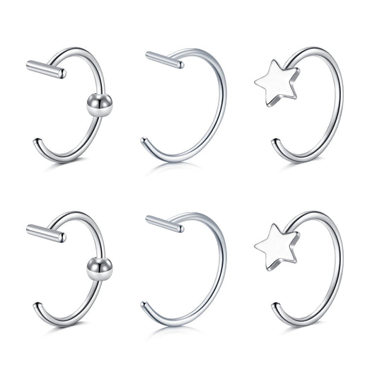 JFORYOU FORYOU Fake Nose Ring Fake Nose Piercing Fake Nose Rings Hoop for Women Faux Nose Piercing Clip on Non Pierced Faux Body Piercing Jewelry for Women Men