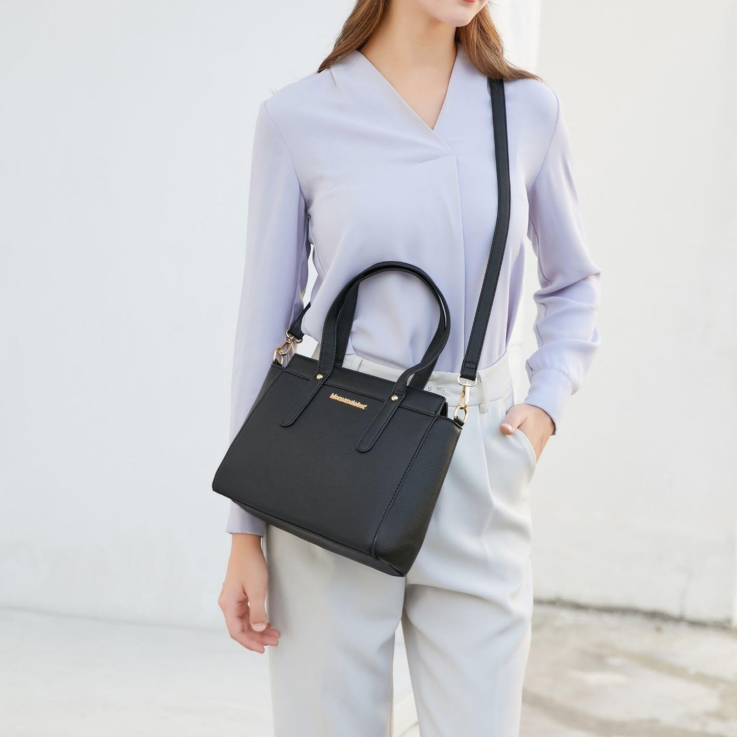 Montana West 3PCS Purses for Women Tote Bag and Wallet Set Shoulder Satchel Crossbody Bags Leather Handbag for Gift Travel Casual Work MWC-HB-SET3-C032W-BK