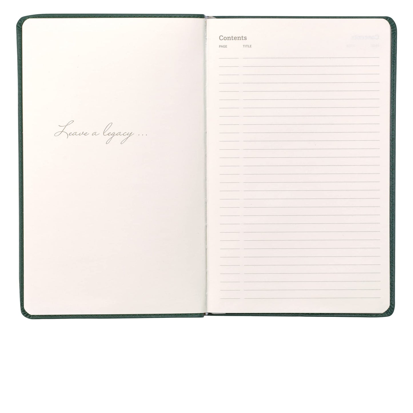 Leatherpress Classic Leather Notebook Writing Journal, Softcover, Narrow Ruled, Table of Contents and Numbered Pages