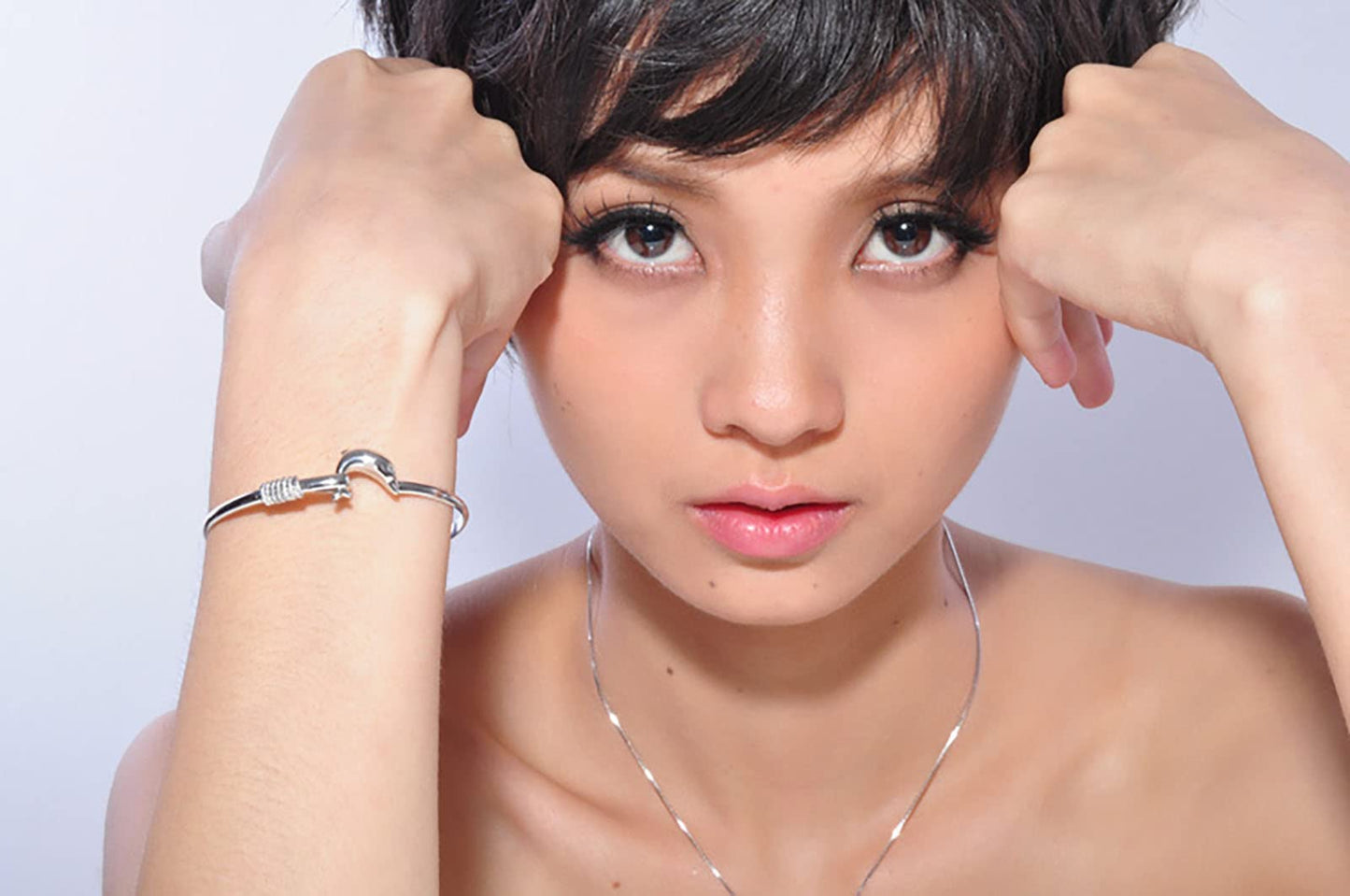 925 Sterling Silver Bracelet Plated Cuff Bangle Bracelet Fashionable Multi-layer Cross Wire Bangle Bracelet Open Adjustable Wide Cuff Bracelet for Teen Girls Fashion Jewelry (silver G)