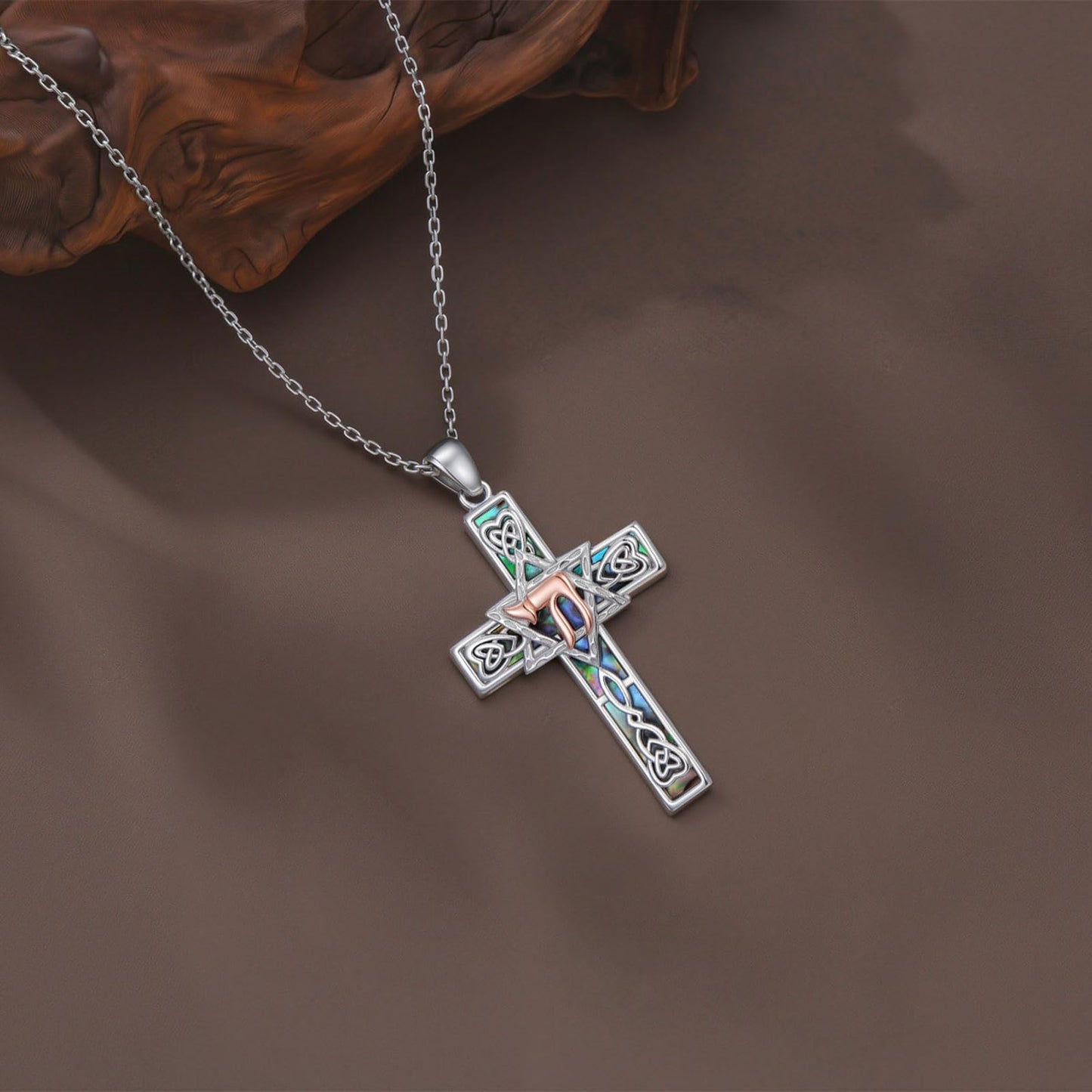 KoyeKei Chai Star of David Necklace for Women 925 Sterling Silver Star of David Chai Cross Pendant Necklaces Jewish Judeo Jewelry Hanukkah Graduation Mothers Day Gifts for Mom Wife