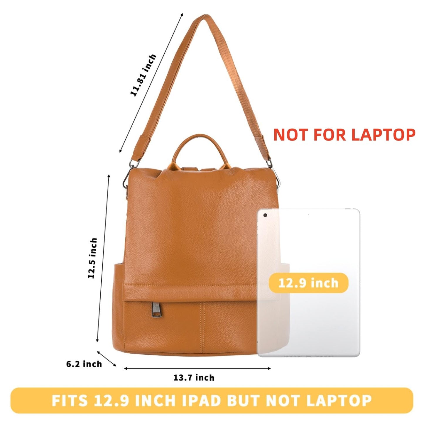 Wesccimo Genuine Leather Antitheft Backpack Purse For Women