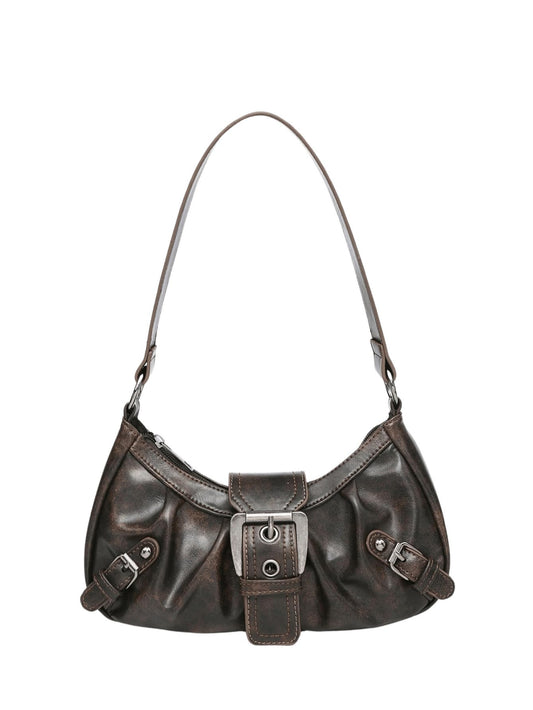 Verdusa Shoulder Bag for Women Y2k Mini Purse Cute Goth Punk Vintage Purse Brown One Size
