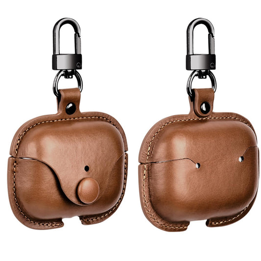UMUBUHOMS Case for AirPods 4 Leather Cover Support Wireless Chargin, MagSafe with Keychain Airpods Strap - Compatible with AirPods 4th Generation (2024) Case (Brown)