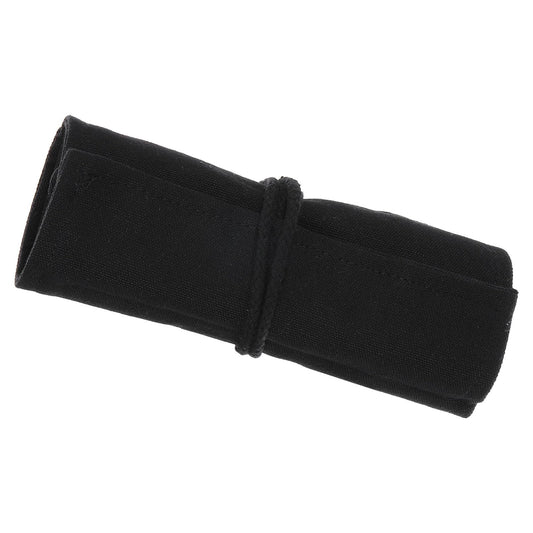 PATIKIL Handmade 24 Slots Roll Up Pencil Case, Canvas Pencil Wrap Pouch Pen Holder Organizer for Artist Drawing Coloring Sketching, Black