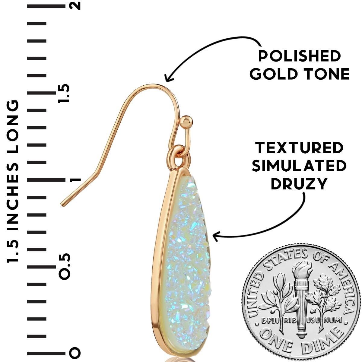 Mint Green Earrings for Women Dangle - Simulated Aqua Teal Simulated Druzy Earrings for Women, Sparkly Dangly Boho Statement Drops, Elegant Hanging Dangling Green Stone, Dainty Long Teardrop Jewelry
