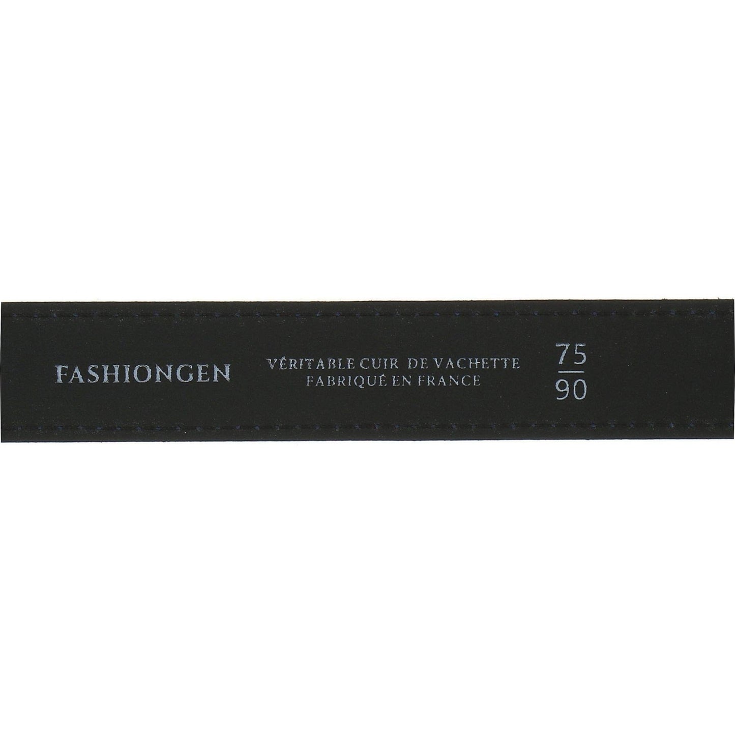 FASHIONGEN - Women genuine Italian leather belt LUNA, Made in France - Black (Golden buckle), 80 cm (31 in) / Waist size 29 to 30