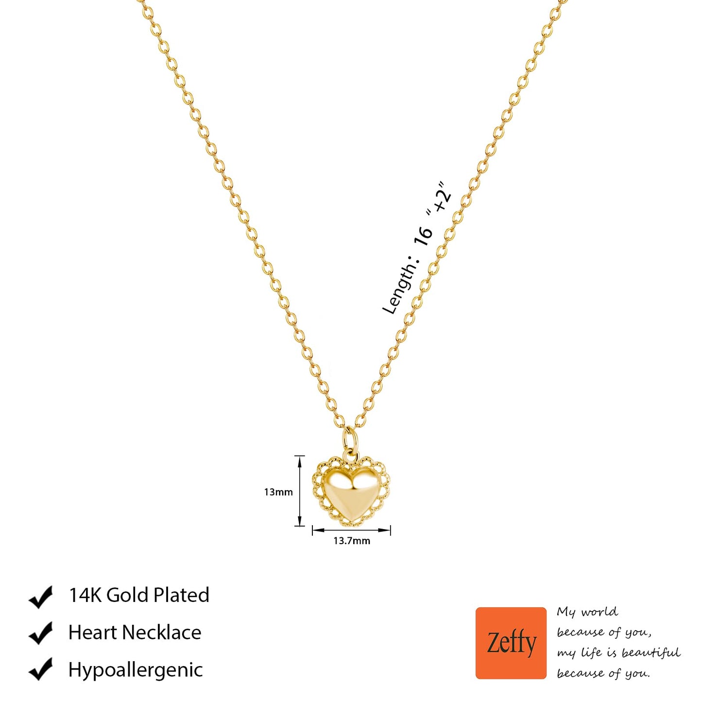 Zeffy Heart Necklace Small Cute Necklaces Trendy Dainty Tiny Heart Choker Necklaces Dainty Simple Jewelry Gifts