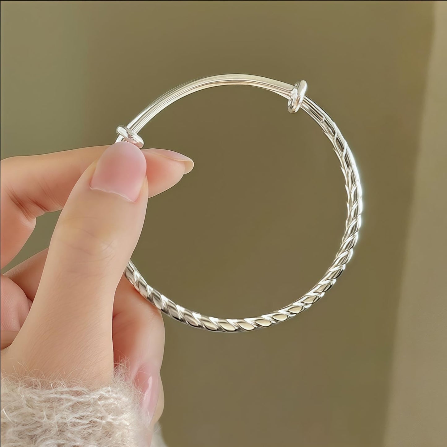 Baoaichi Handmade 925 Sterling Silver Bangle For Women Adjustable Silver Wrap Bracelets Boho Weave Pattern Cuff Bracelets Trendy Braided Bangles Jewelry Birthday Gifts for Women Wife