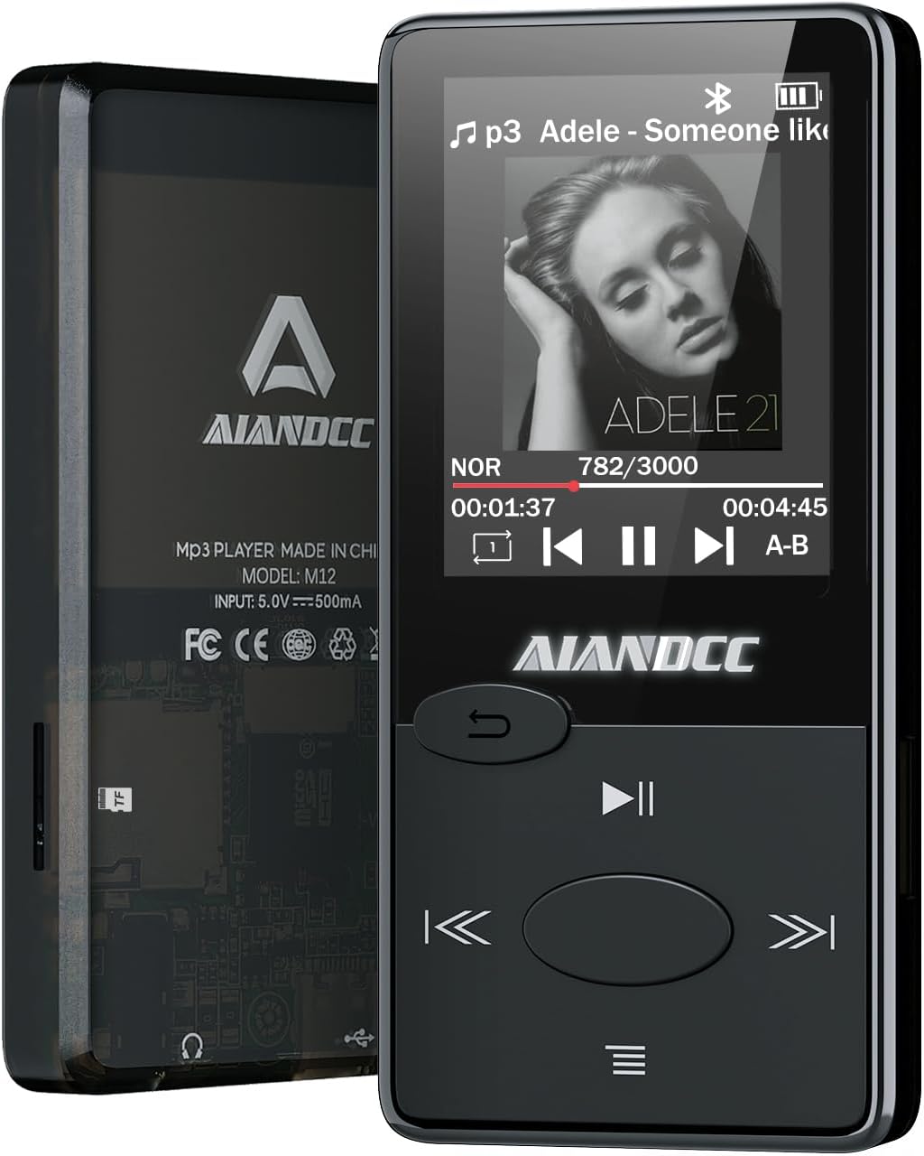 Aiandcc 128GB Mp3 5.3 Mp3 Player with Bluetooth HiFi Sound, Player with FM Radio, Mini Music Player for Kids Adults