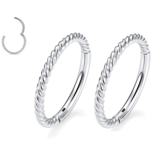 Nose Piercing Nose Rings 16 Gauge Nose Ring Hoop Earrings Silver Septum Ring Nose Hoop 16g Cartilage Earring Septum Clicker Lip Rings Helix Earring Rook Earrings 12mm Septum Jewelry Surgical Steel