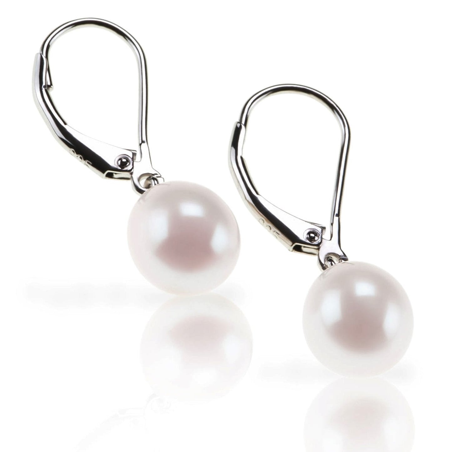 PAVOI Freshwater Cultured Pearl Earrings Leverback Dangle Studs - Handpicked AAA Quality - 10mm