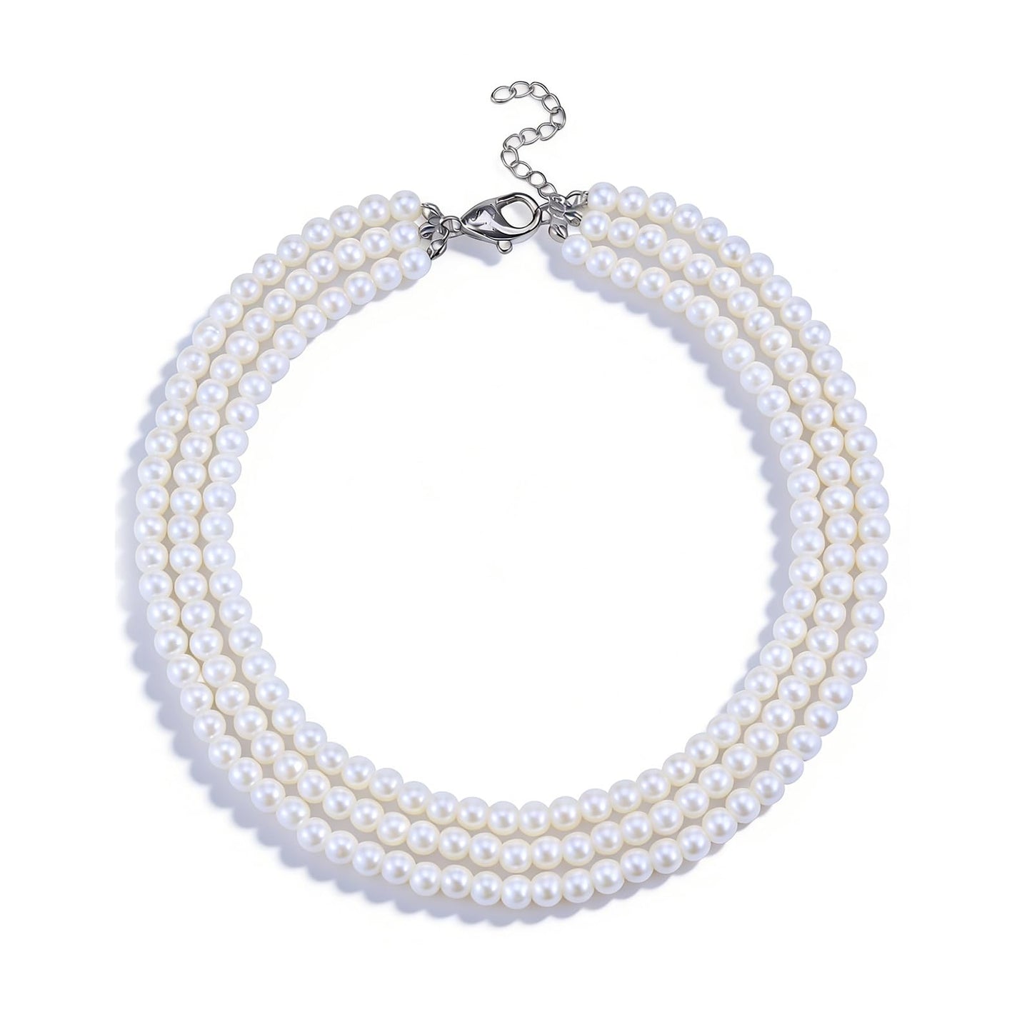 Lookray Pearl Necklace for Women Dainty 9MM Round Imitation Pearl Choker Necklace Simple Multilayer ‌Pearls Choker Fashion Wedding Pearls Jewelry for Brides