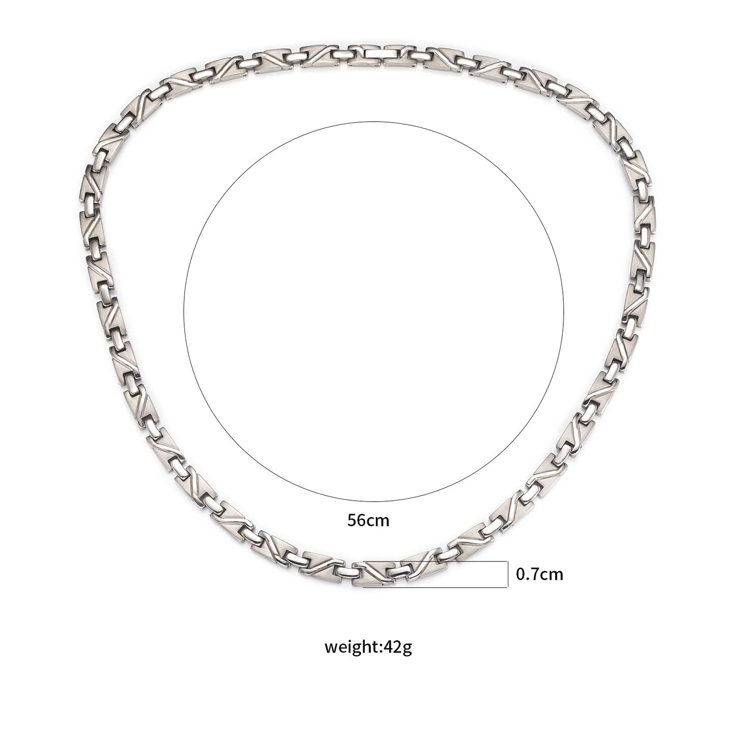 EnerMagiX Magnetic Necklace for Men & Women, Pure Titanium Magnetic Necklace, Fashion Jewelry Present (Silver)