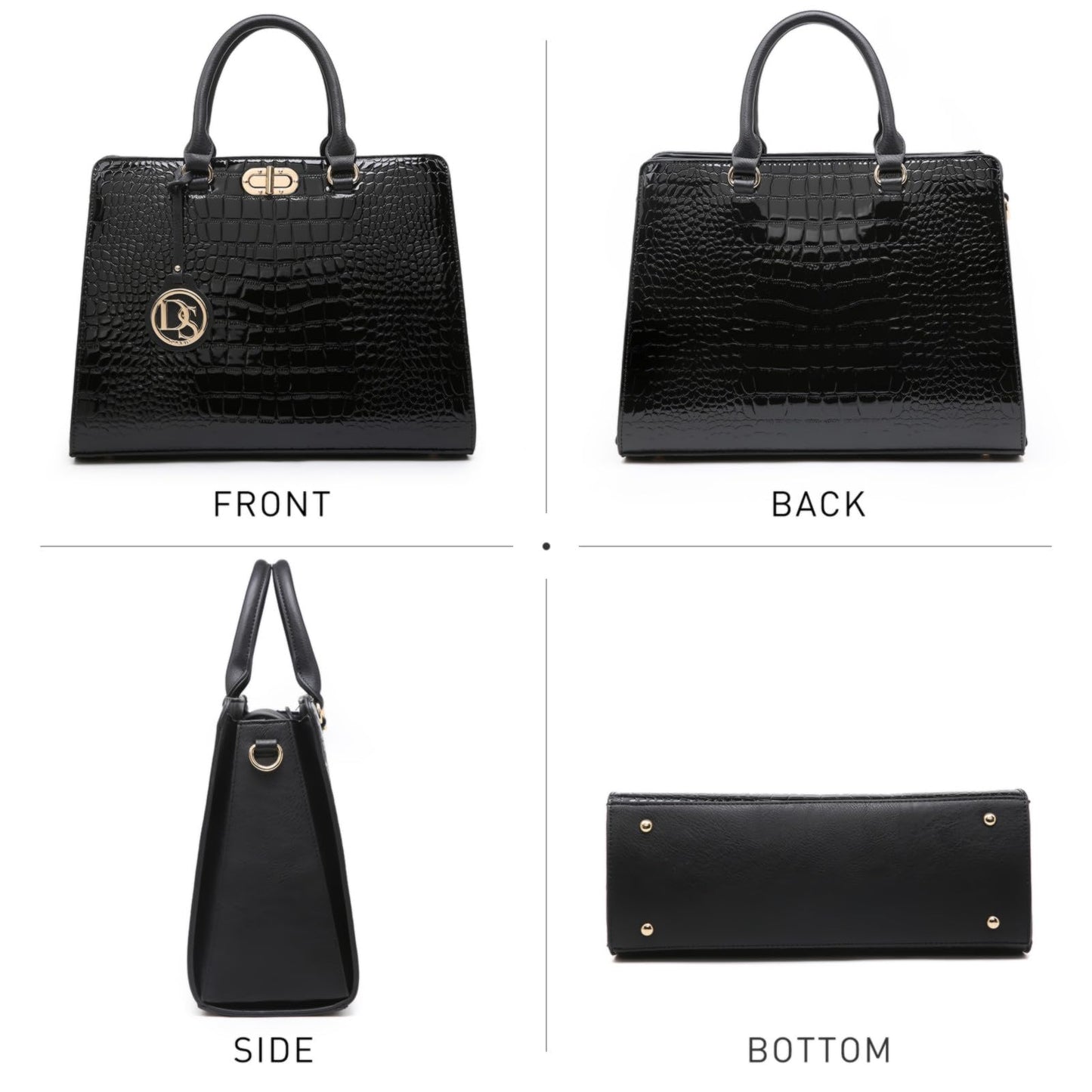 Dasein Women Handbags Purses Ladies Work Purse Satchel Tote Top Handle Shoulder Bags with Matching Clutch