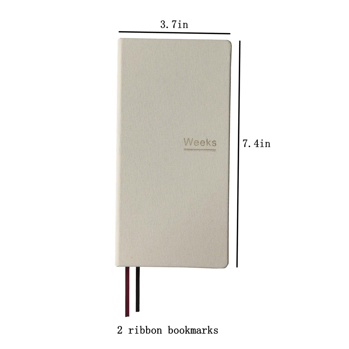 Undated Weekly Planner Notebook Pocket Organizer Appointment Book Journal Notebook A6 Week Plan Notepad (Beige with cover)