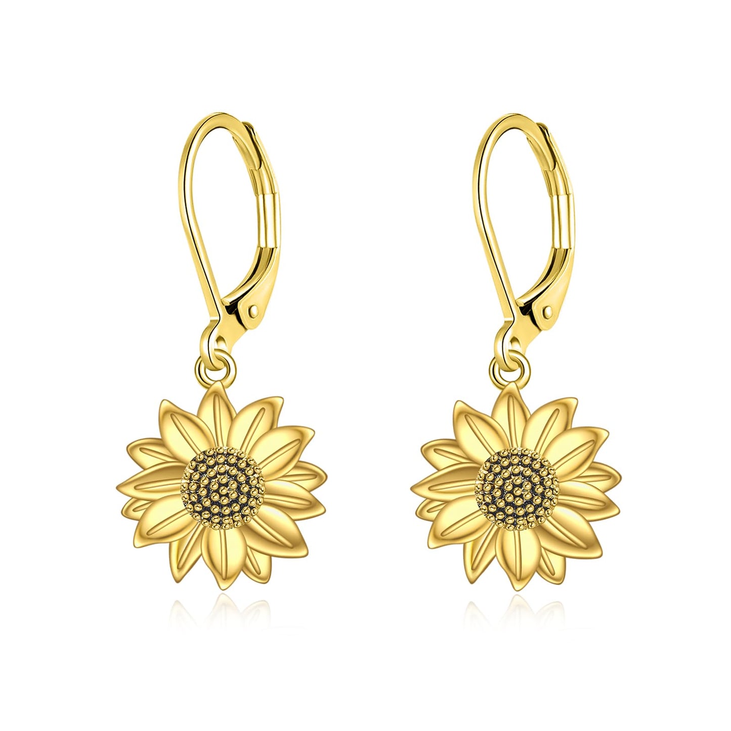 TALYKONG Sunflower Earrings for Women Sunflower Gold Plated Leverback Dangle Earrings Hypoallergenic Jewelry Gifts for Women (sunflower earrings)