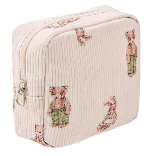 MZLUWM Small Makeup Bag for Purse,Corduroy Cute Cosmetic bag for Purse,Portable Mini Makeup Bag,Travel Toiletry Small Makeup Pouch For Women,Mini Pouch Lipstick Cosmetic Accessories Organizer