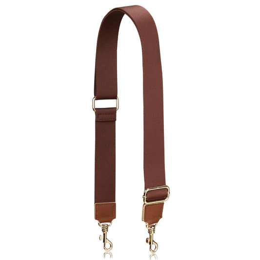 Allzedream Thick Purse Strap Wide Adjustable Replacement Crossbody Bag Handbag (Dark Brown-Leather tip)