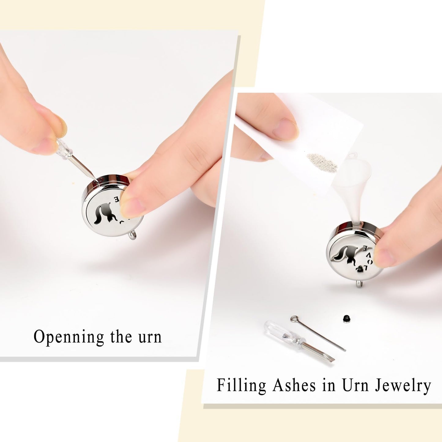 Minicremation Stainless Steel Paw Print Round Perfume Essential Oil Diffuser Pendant Necklace Women Aromatherapy Essential Oil Diffuser Locket Pendant Necklace, with Refill Pads (Customize-Image)