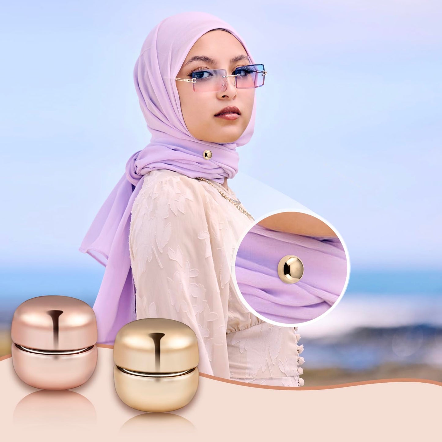 10 Pairs Hijab Magnets Hijab Pins for Women Multi-Purpose Strong Hijab Magnets Colorful Pinless Hijab Magnet Pins Magnetic Buttons for Clothing Ccarf Pin Shawl Pin,Shiny and Matte Style