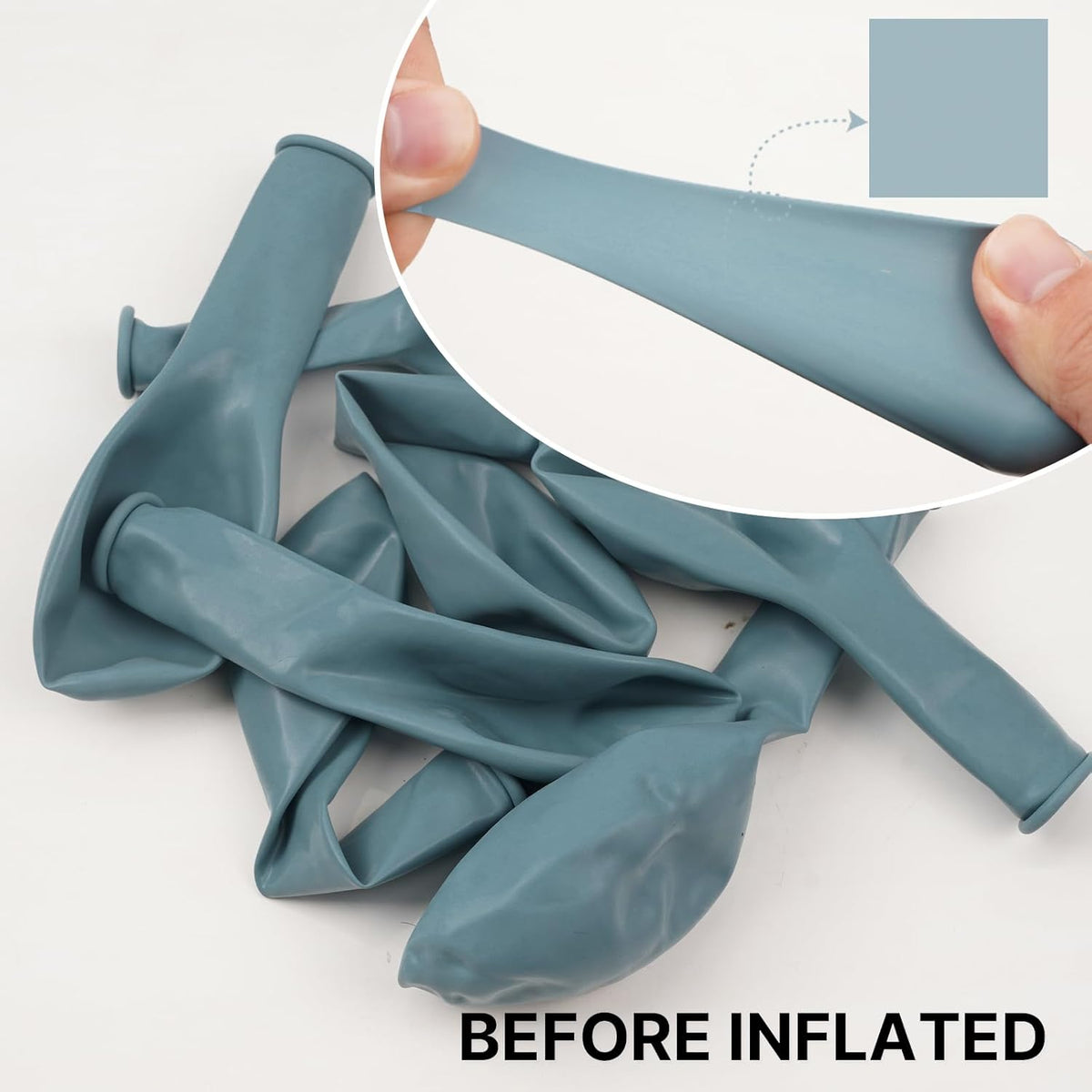 PartyWoo Dusty Blue Balloons - 100pcs 12 Inch Light Blue Aqua Latex Helium Balloons for Events