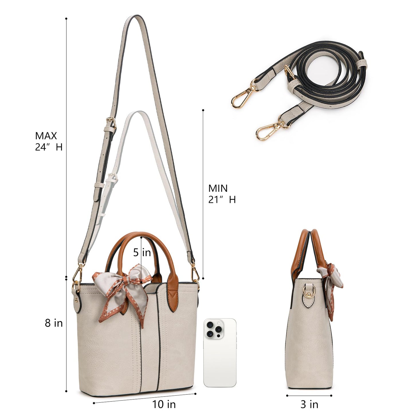 Montana West Small Tote Bags for Women Small Crossbody Purse Cute Satchel Handbag with Detachable Strap Tan MWC-585TN