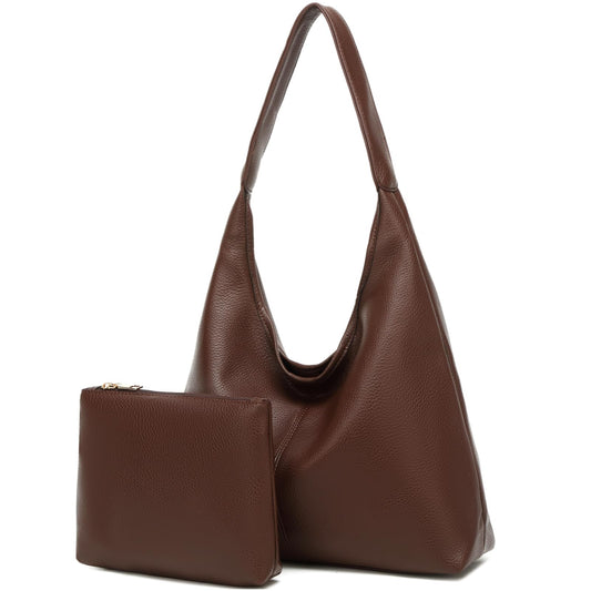Casual Hobo Bag for Women Soft Shoulder Bags Slouchy Pu Leather Tote Purses for Work Travel