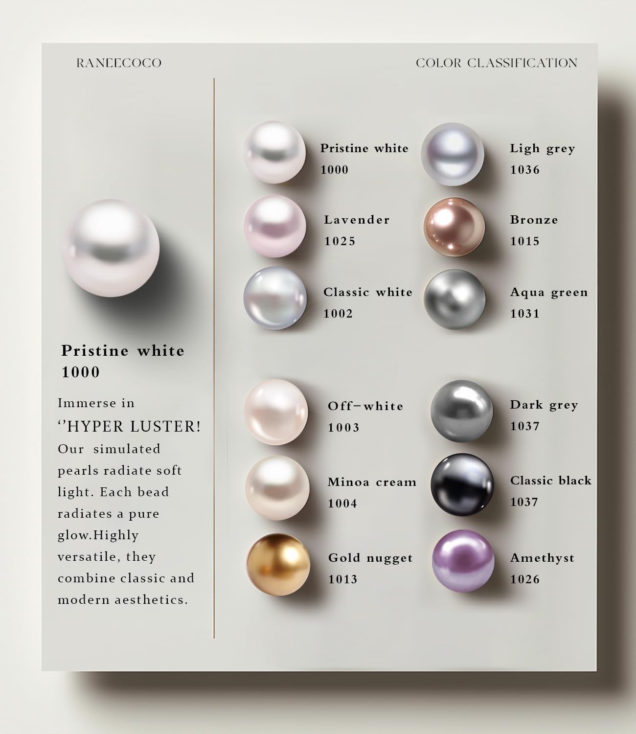 Raneecoco HYPER LUSTER Sterling Silver 10mm White Round Simulated Pearl Necklace for Women | Dainty 16 inch Pearl Choker Necklace | Gift Ready for Wedding