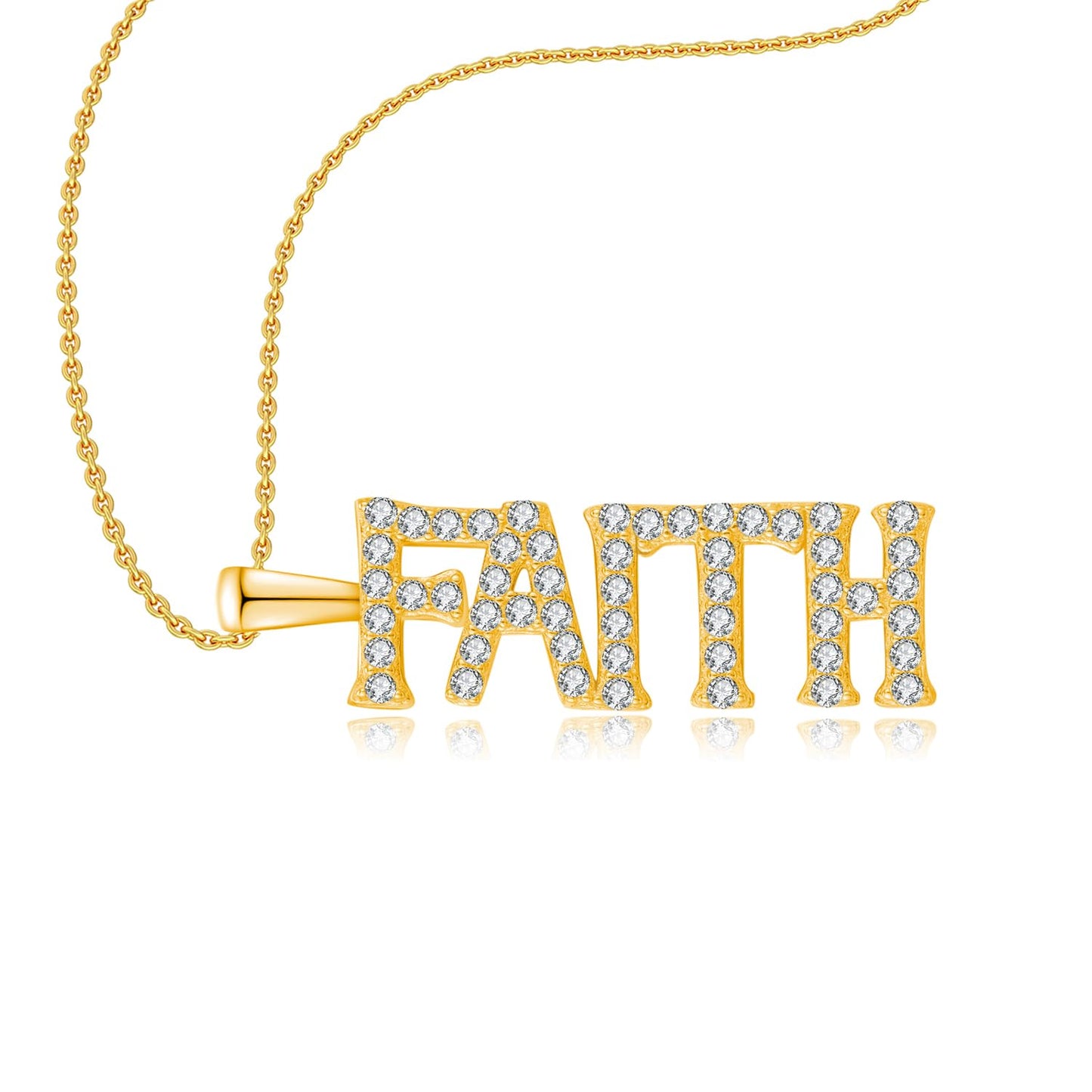 Dreamboat Faith Necklace for Women Sterling Silver 18K Gold Plated Christian Necklace Pendant Confirmation Faith Gifts for Women Religious Jewelry