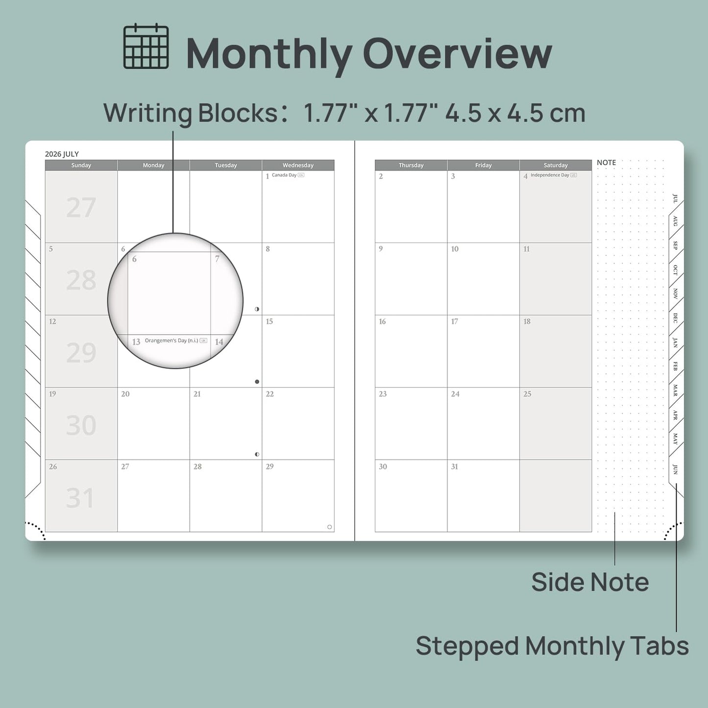POPRUN Weekly Planner 2026-2027 (Large 8.5''x 10.5'') Academic Calendar (JUL.26 - JUN.27) Appointment Book with Monthly Tabs, Leather Soft Cover, Inner Pocket, 100 GSM - Black