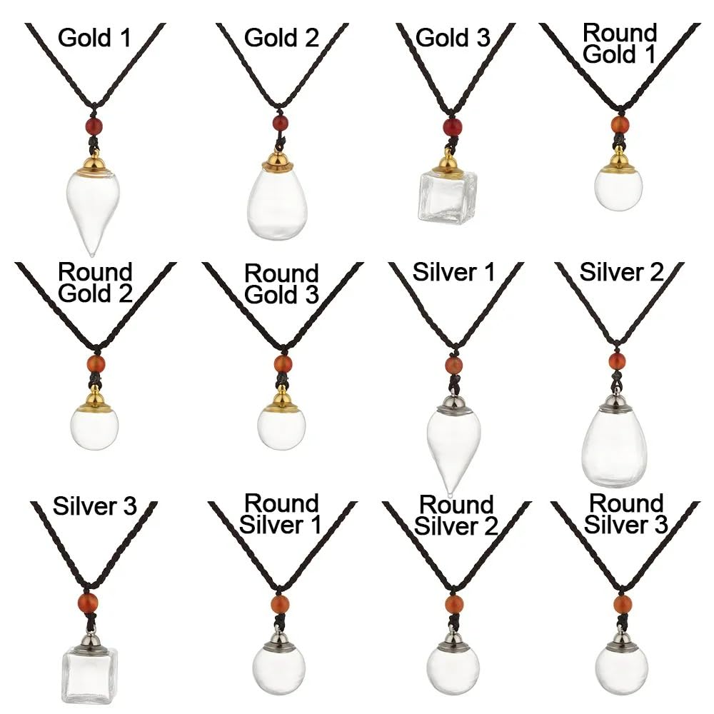 925 Sterling Silver Blood Vial Necklace For Women and Men - Glass Pendant Perfume Bottle Necklace - Water Container Jar Necklaces For Liquid Oil Diffuser Jewelry