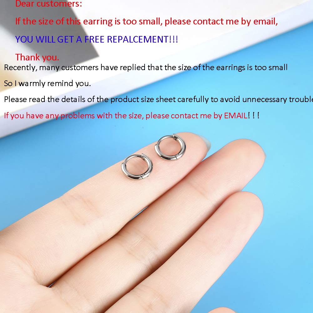 Gabry&jwl 316L Surgical Stainless Steel Huggie Hoop Earrings 6mm Silver Hypoallergenic Earrings Hoop Cartilage Helix Lobes Hinged Sleeper Earrings For Men Women(A02:6mm Silver(THK 2.0mm))