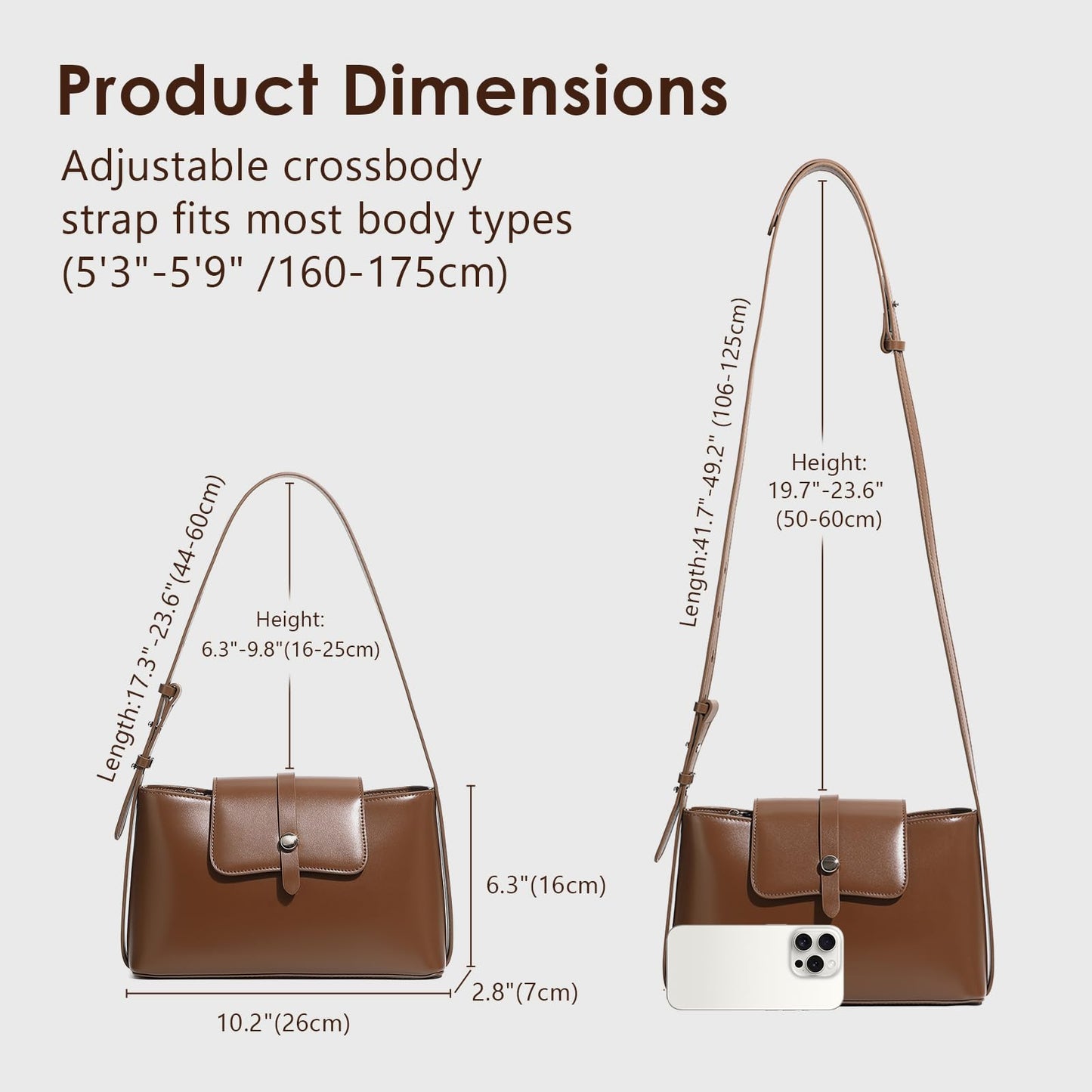 MoreFarther Leather Shoulder Bag, Small Crossbody Bags for Women Cute Handbags with Adjustable Strap Black