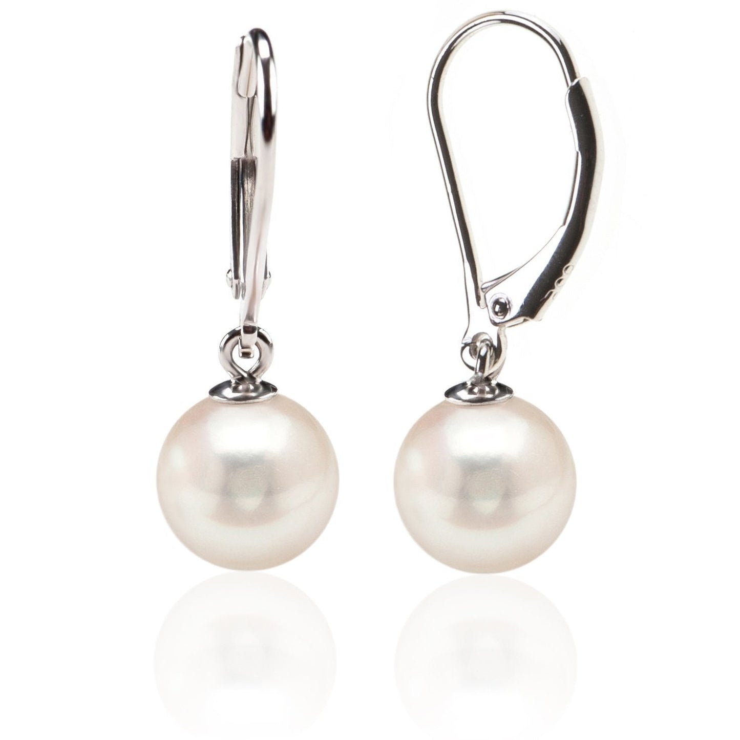 PAVOI 925 Sterling Silver Simulated Shell Pearl Earrings Leverback Dangle Studs 6mm