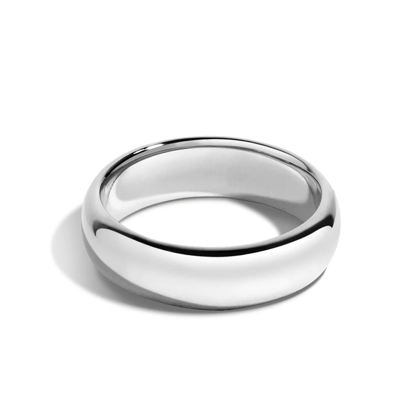 Tioneer Jewelry | Sterling Silver Plain Dome Wedding Band | Wedding Band for Women & Men | Sterling Silver Jewelry, Silver, 6mm, Size 8