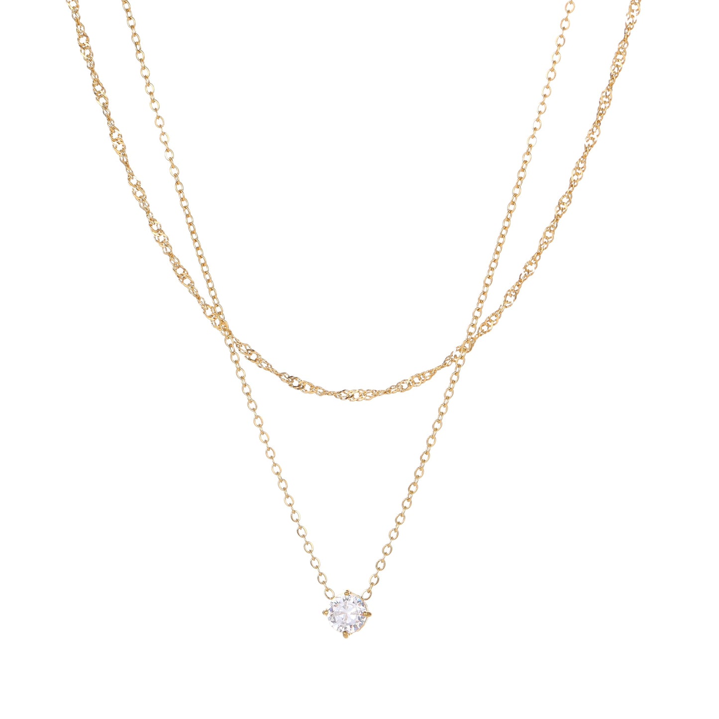 Jewigo Cubic Zirconia Necklaces for Women 18K Gold Plated Tear drop Necklace Dainty Layered CZ Lariat Diamond Necklace