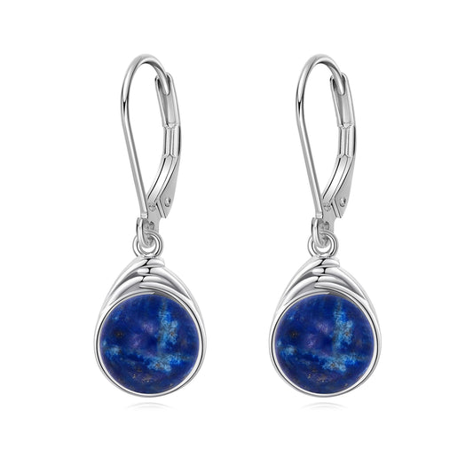 POPLYKE Lapis Lazuli Dangle Earrings for Women 925 Sterling Silver Lapis Lazuli Leverback Earrings Blue Dangle Earrings Jewelry Gifts Christmas Birthday