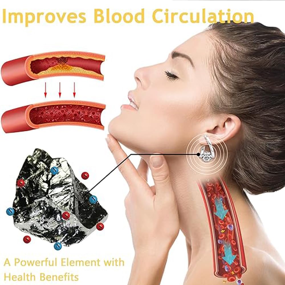 4 Pairs Lymphatic Drainage Slimming Hoop Earrings, Halolux Lymphvity Germanium Earring Acupuncture Therapy Hoop Earrings Fashion Jewelry Gift For Women Men (gold+silver)