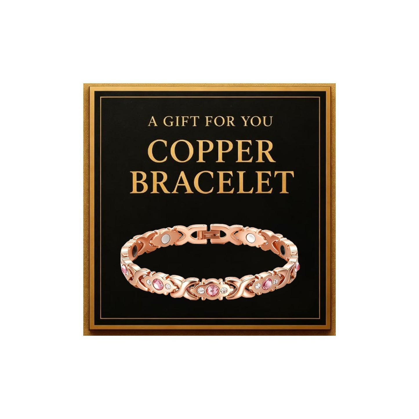YANCHUN Copper Bracelet for Men Women Cuff Bangle Bracelet Birthday Jewelry Gifts for Boyfriend Husband