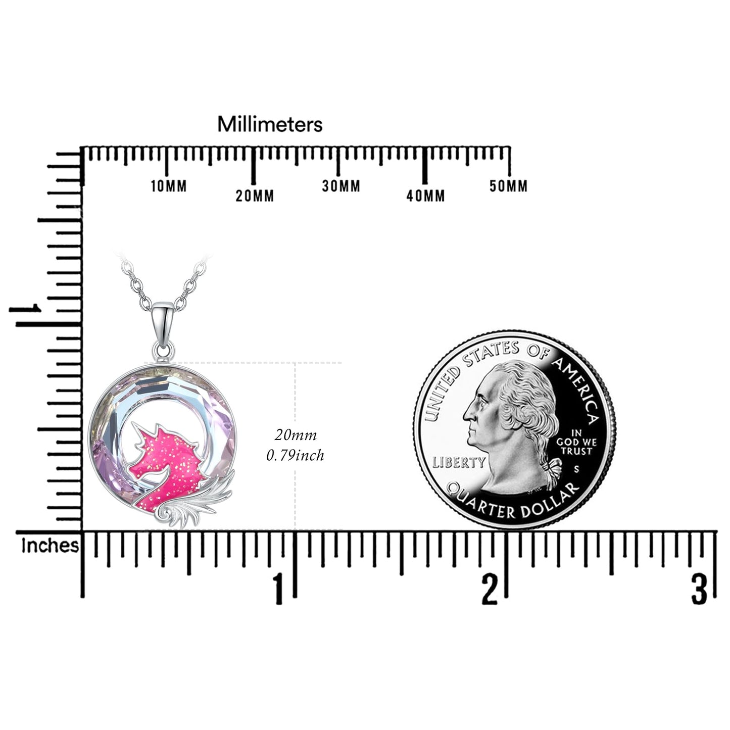 AENEAS Unicorn Necklace 925 Sterling Silver Pink Unicorn Pendant Necklace with Crystal Jewelry Gifts for Women Prime