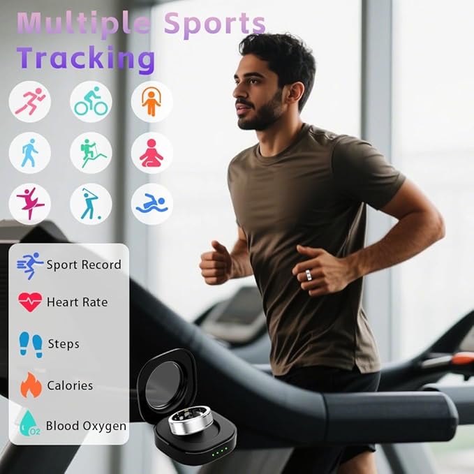 Smart Ring for Women ??Fitness Tracker Ring with Heart Rate, SpO2, Blood Pressure, Sleep Monitoring, Step & Calorie Counter, No Subscription Fee, iOS & Android Compatible (Silver, 13)