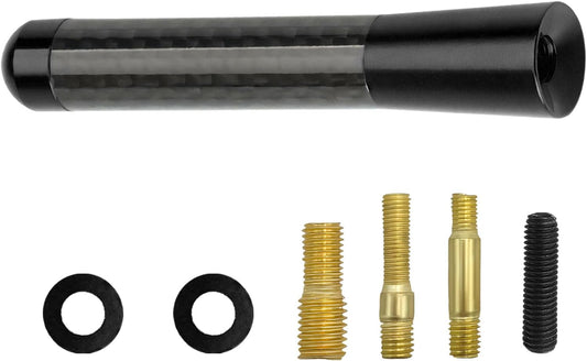 Rdxcv 3.11" Car Short Antenna, Aluminum Alloy Radio Stereo Antennas with Screws & Rubber Gaskets, Universal Stubby